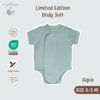 New Collection !! Kaya Harper x Snow Owl ชุดบอดี้สูท เด็กแรกเกิด - 6เดือน (MagnetBric)0-3/Aqua